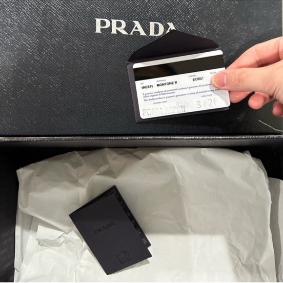 Prada Shearling Mini Re-Edition 2000 Bag in Ecru (LIKE NEW) - Picture 2 of 8